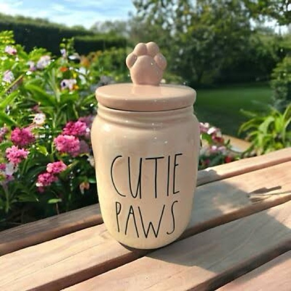 Rae Dunn Other - Rae Dunn Cream 'Cutie Paws' Pet Treat Jar